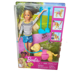 Barbie doll with dog and accessories in packaging avialble at Juniors Toys