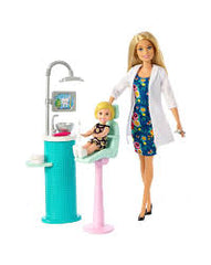 Barbie doll in a doctor's outfit with medical equipment on a white background available at Juniors Toys