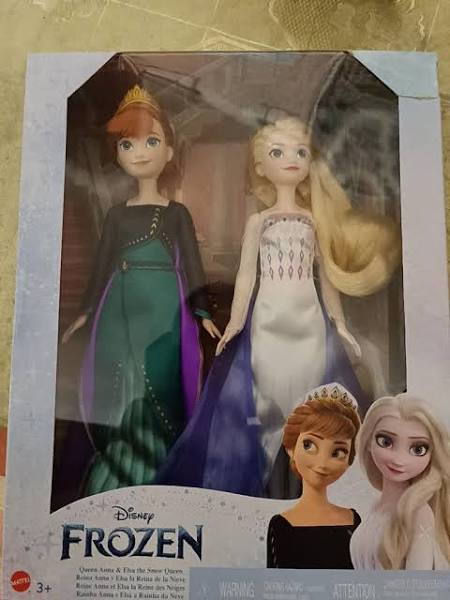 Disney Frozen dolls in packaging with characters from the movie - Disney Frozen Elsa and Anna Dolls Set at Juniors Toys