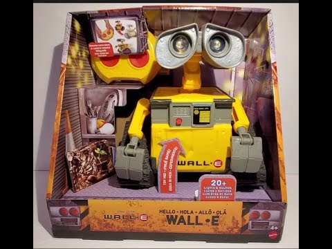 Toy robot in packaging with 'WALL-E' branding available at Juniors Toys