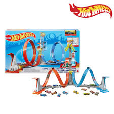 Hot Wheels track set with packaging on a white background available at Juniors Toys