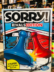 Sorry! Rivals Edition game box with blue and red pieces available at Juniors Toys