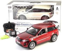 Red toy SUV with a trailer attached, displayed against a white background available at Juniors Toys