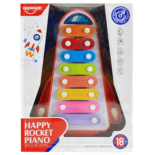 Huanger Happy Rocket Piano & Xylophone – 2-in-1 Musical Early Education Toy for Toddlers