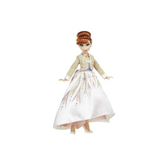 Doll in a white dress with gold accents on a white background - Anna Doll (White Gown) at Juniors Toys