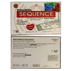 Sequence board game box with text and graphics available at Juniors Toys