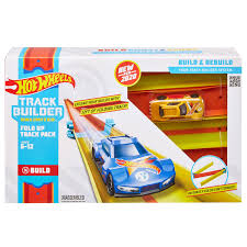 Detailed view of the Hot Wheels Fold Up Track Pack showing how the tracks can be connected and folded for easy storage available at Juniors Toys