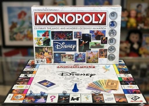 Disney Monopoly board game with colorful graphics and branding available at Juniors Toys