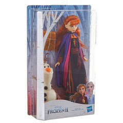 Disney Frozen 2 doll packaging with characters on a white available at Juniors Toys