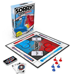 Sorry! Rivals Edition game box with blue and red pieces available at Juniors Toys